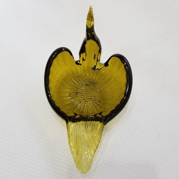 Vintage Trio of Hand Blown Olive Glass Swans nesting - Picture 3 of 8